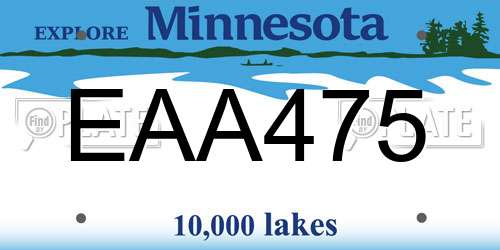 EAA475 Minnesota License Plate