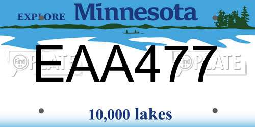 EAA477 Minnesota License Plate