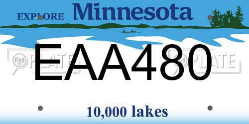 EAA480 Minnesota License Plate