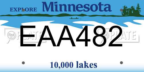 EAA482 Minnesota License Plate