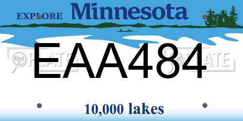 EAA484 Minnesota License Plate