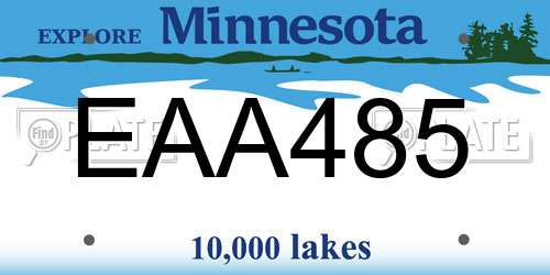 EAA485 Minnesota License Plate