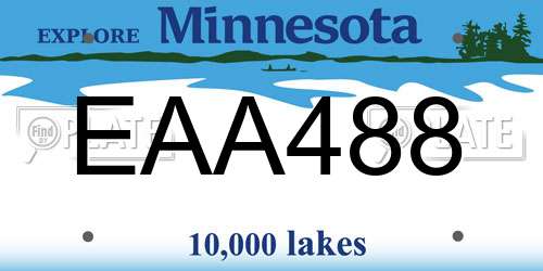 EAA488 Minnesota License Plate