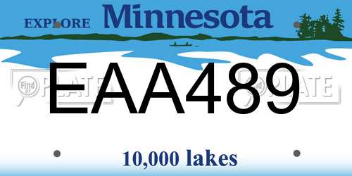 EAA489 Minnesota License Plate
