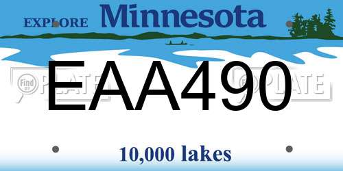 EAA490 Minnesota License Plate