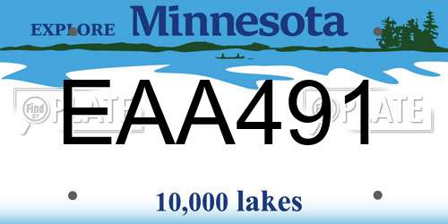 EAA491 Minnesota License Plate