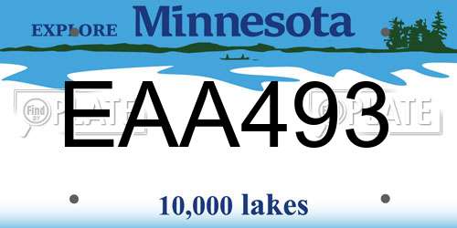 EAA493 Minnesota License Plate