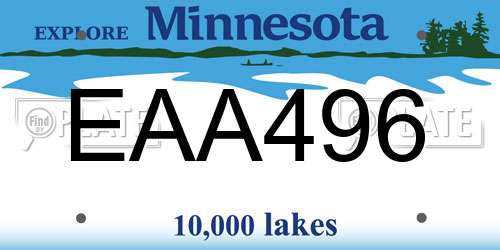 EAA496 Minnesota License Plate