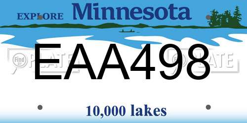 EAA498 Minnesota License Plate