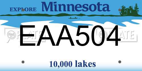 EAA504 Minnesota License Plate
