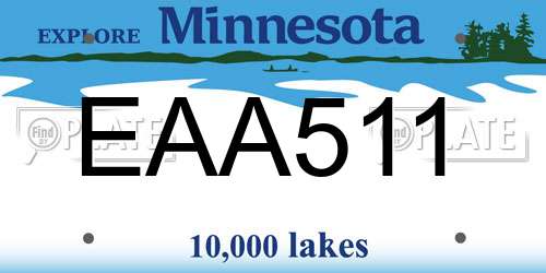 EAA511 Minnesota License Plate