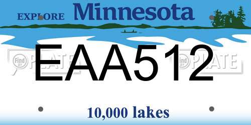 EAA512 Minnesota License Plate