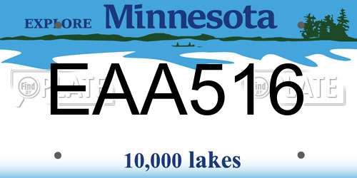 EAA516 Minnesota License Plate