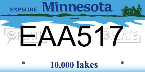 EAA517 Minnesota License Plate