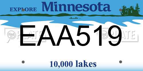 EAA519 Minnesota License Plate