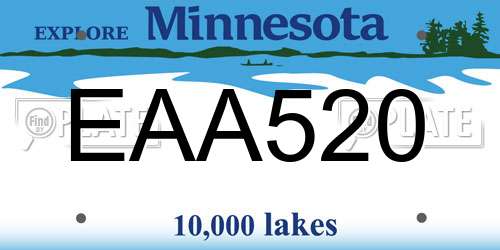 EAA520 Minnesota License Plate