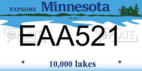 EAA521 Minnesota License Plate