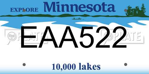 EAA522 Minnesota License Plate