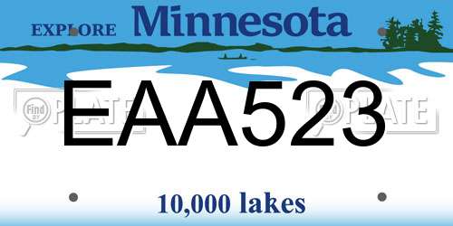 EAA523 Minnesota License Plate