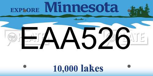 EAA526 Minnesota License Plate