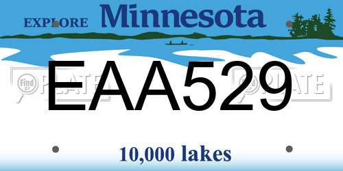 EAA529 Minnesota License Plate