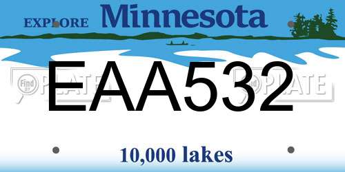 EAA532 Minnesota License Plate