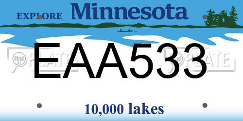 EAA533 Minnesota License Plate
