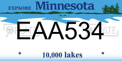 EAA534 Minnesota License Plate
