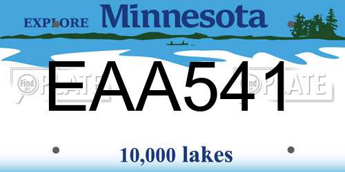 EAA541 Minnesota License Plate