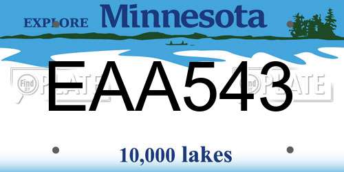 EAA543 Minnesota License Plate