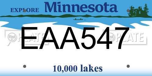 EAA547 Minnesota License Plate