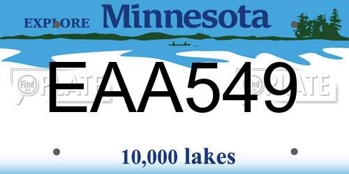 EAA549 Minnesota License Plate