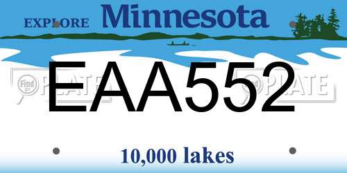 EAA552 Minnesota License Plate