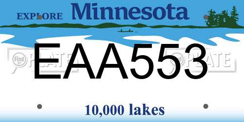EAA553 Minnesota License Plate
