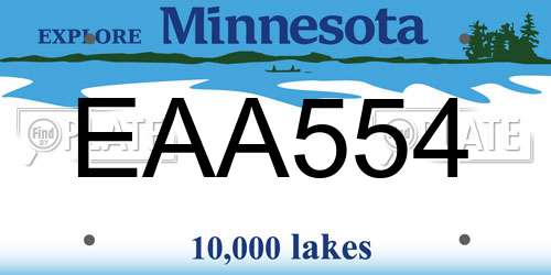 EAA554 Minnesota License Plate