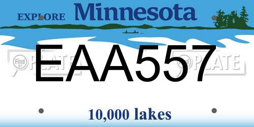 EAA557 Minnesota License Plate