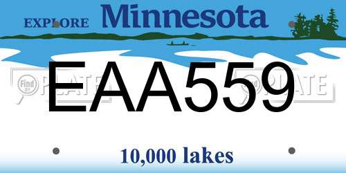 EAA559 Minnesota License Plate