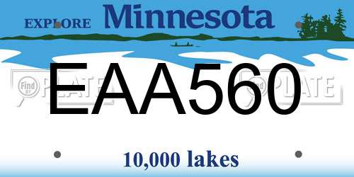 EAA560 Minnesota License Plate
