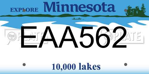 EAA562 Minnesota License Plate