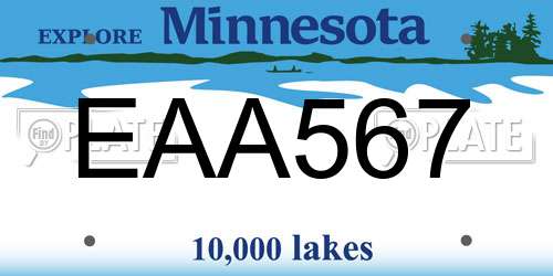 EAA567 Minnesota License Plate