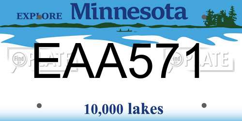 EAA571 Minnesota License Plate