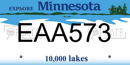 EAA573 Minnesota License Plate