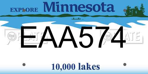 EAA574 Minnesota License Plate