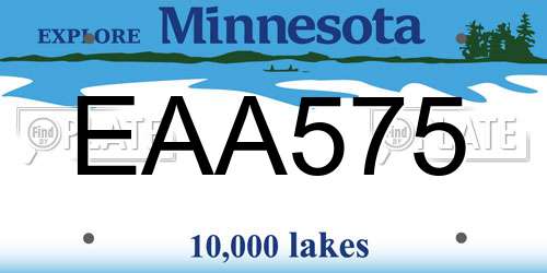 EAA575 Minnesota License Plate