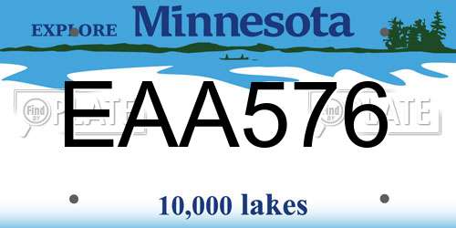 EAA576 Minnesota License Plate