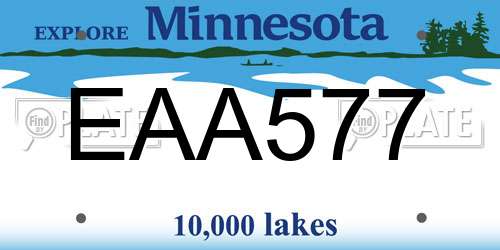 EAA577 Minnesota License Plate