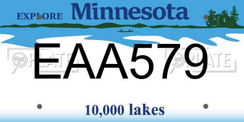 EAA579 Minnesota License Plate