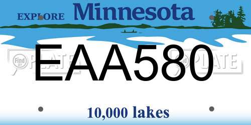 EAA580 Minnesota License Plate