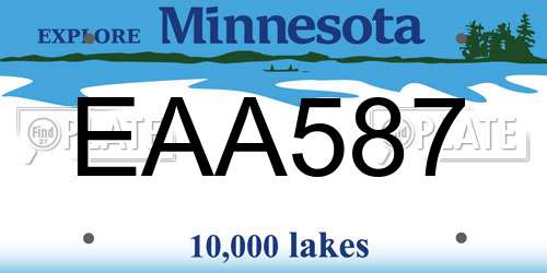 EAA587 Minnesota License Plate