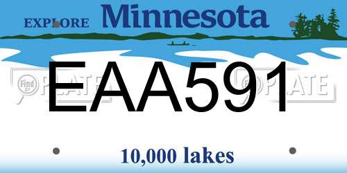 EAA591 Minnesota License Plate